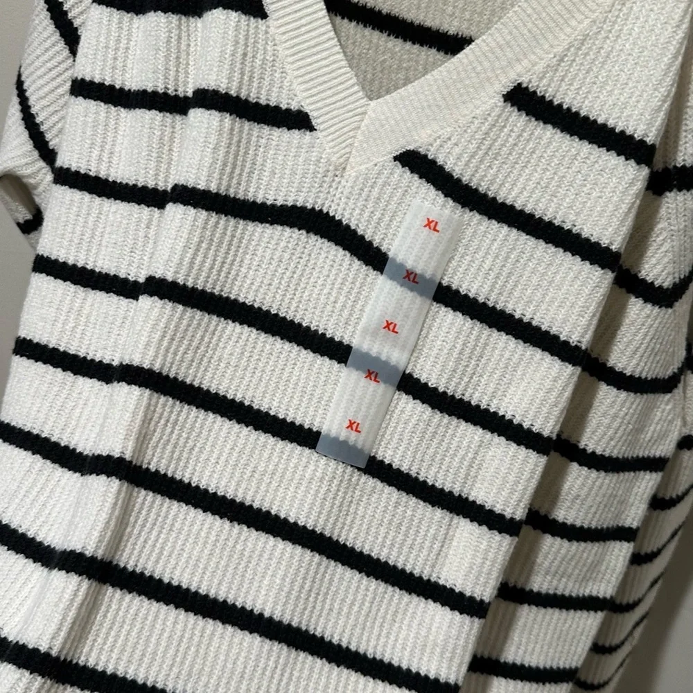 NWOT Old Navy V-Neck Shaker-Stitch Cocoon Sweater sz XL - Picture 5 of 6